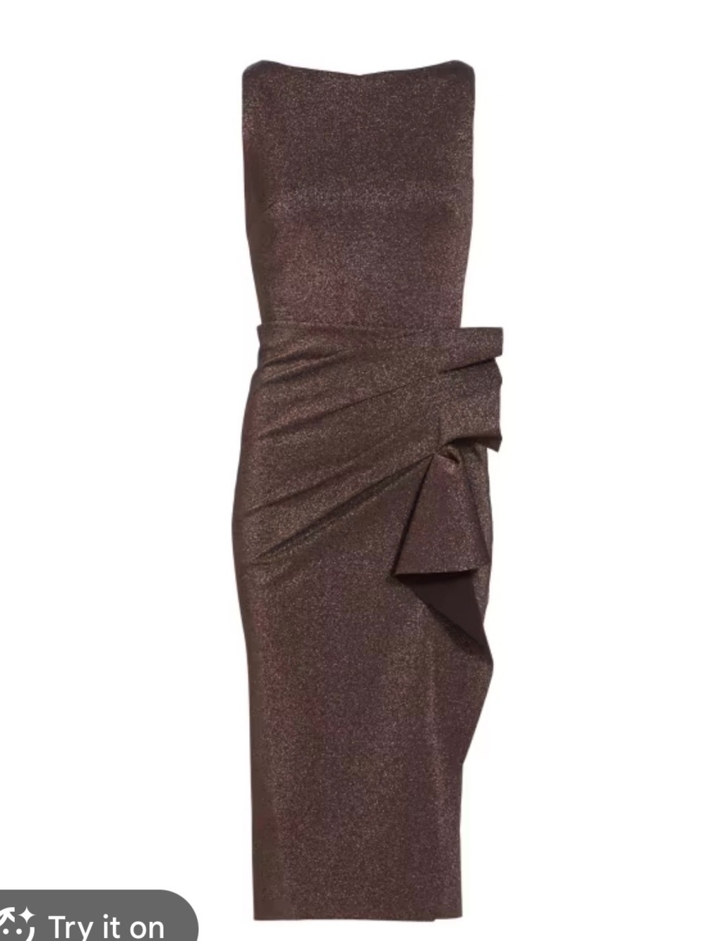 Apricot Lane Strapless Sparkle Sheath Dress in Brown